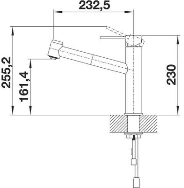 Blanco 523119 Ambis-S Einhebelmischer, Hochdruck, Edelstahl gebürstet