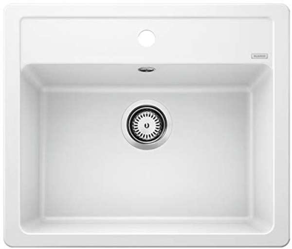 BLANCO 523334 LEGRA 6 – Rechteckige Granitspüle für 60 cm breite Unterschränke – aus SILGRANIT – Weiß –