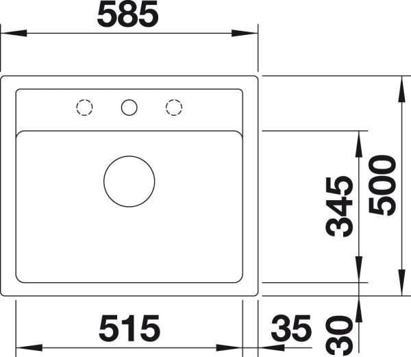 BLANCO 523334 LEGRA 6 – Rechteckige Granitspüle für 60 cm breite Unterschränke – aus SILGRANIT – Weiß –