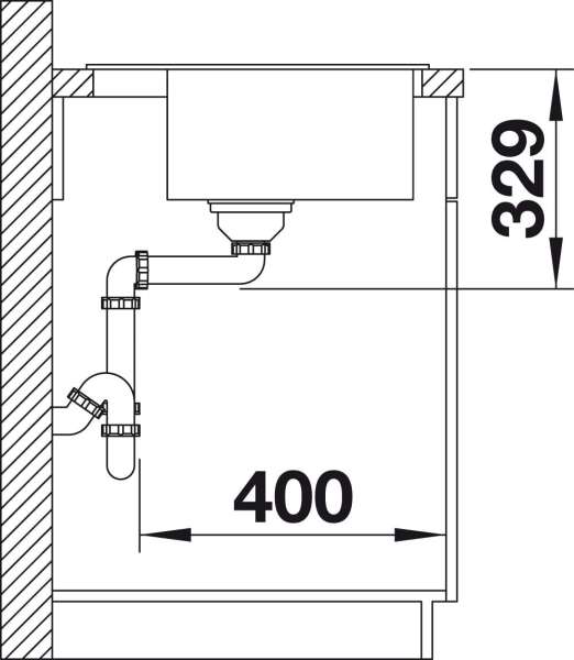 BLANCO 523334 LEGRA 6 – Rechteckige Granitspüle für 60 cm breite Unterschränke – aus SILGRANIT – Weiß –