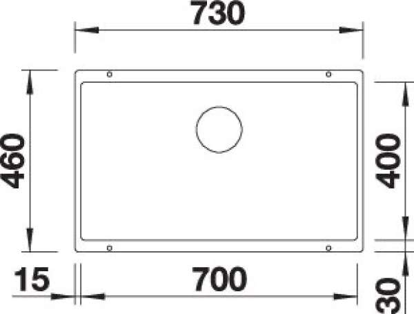 Blanco 523442 SUBLINE 700-U, SILGRANIT, anthrazit, ohne Ablauffernbedienung, keine Beckenlage, 800 mm Untermaß