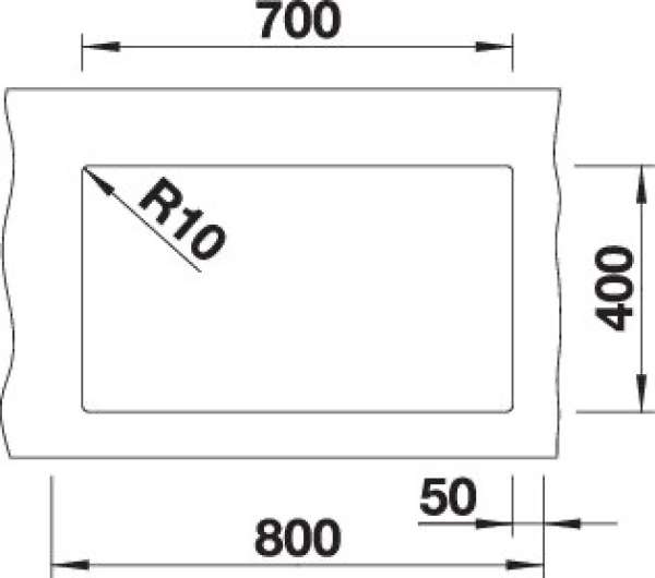 Blanco 523442 SUBLINE 700-U, SILGRANIT, anthrazit, ohne Ablauffernbedienung, keine Beckenlage, 800 mm Untermaß