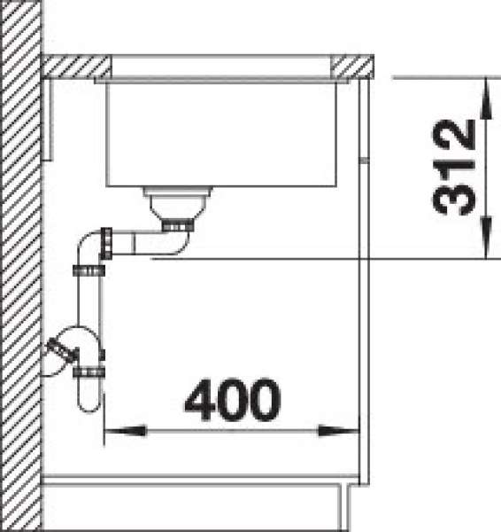 Blanco 523442 SUBLINE 700-U, SILGRANIT, anthrazit, ohne Ablauffernbedienung, keine Beckenlage, 800 mm Untermaß