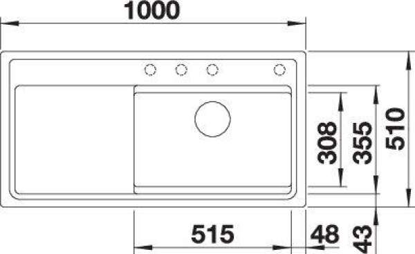 BLANCO 524055 ZENAR XL 6 S SILGRANIT Perlgrau Becken rechts, 600 mm Untermaß