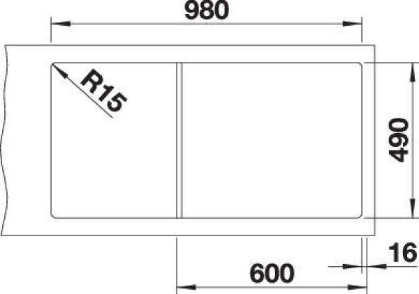 BLANCO 524055 ZENAR XL 6 S SILGRANIT Perlgrau Becken rechts, 600 mm Untermaß