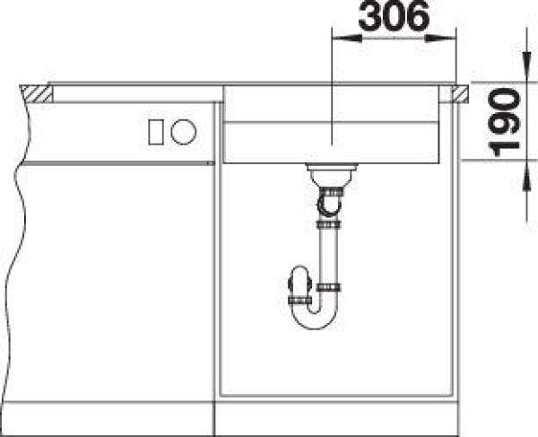 BLANCO 524055 ZENAR XL 6 S SILGRANIT Perlgrau Becken rechts, 600 mm Untermaß