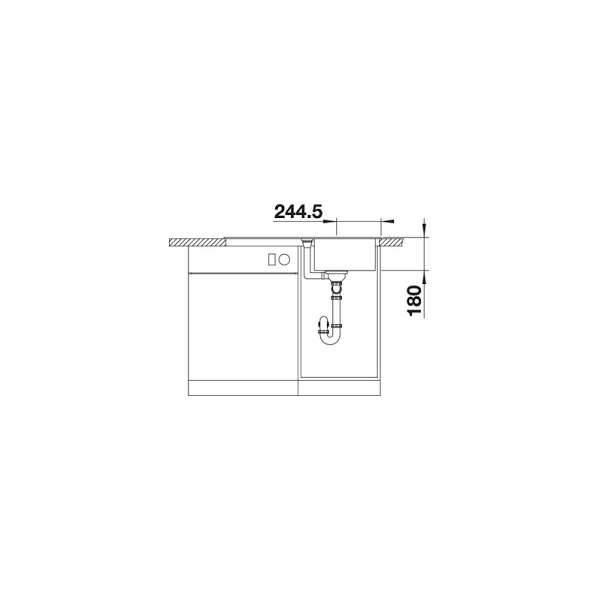 BLANCO 524229 FAVUM 45 S SILGRANIT Weiß ohne Ablauffernbedienung Reversibel, 450 mm Untermaß
