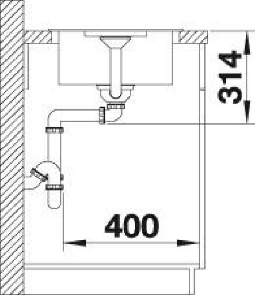 BLANCO 524235 FAVUM XL 6 S, SILGRANIT, weiß, ohne Ablauffernbedienung, reversibel, 600 mm Untermaß