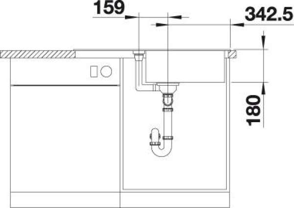 BLANCO 524235 FAVUM XL 6 S, SILGRANIT, weiß, ohne Ablauffernbedienung, reversibel, 600 mm Untermaß