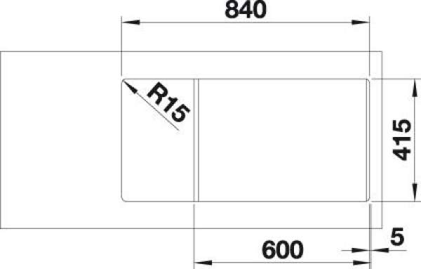BLANCO 524236 FAVUM XL 6 S, SILGRANIT, jasmin, ohne Ablauffernbedienung, reversibel, 600 mm Untermaß