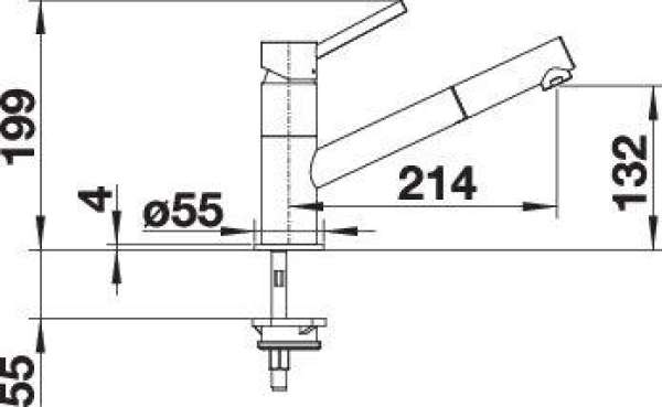 BLANCO 525038 KANO-S, Messing SILGRANIT-Look zweifarbig, anthrazit/chrom, Hochdruck