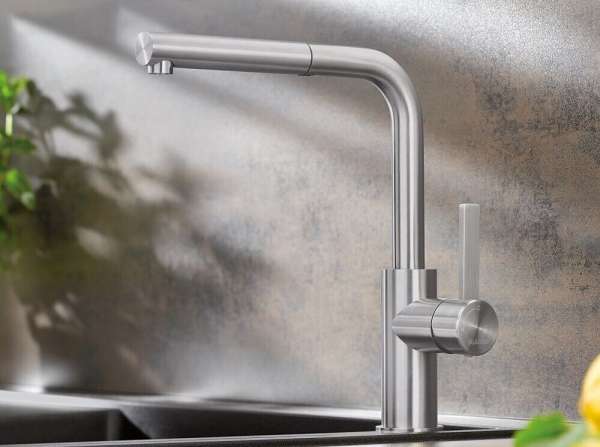 BLANCO 525126 LANORA-S Küchen Armatur Wasserhahn Edelstahl gebürstet Niederdruck