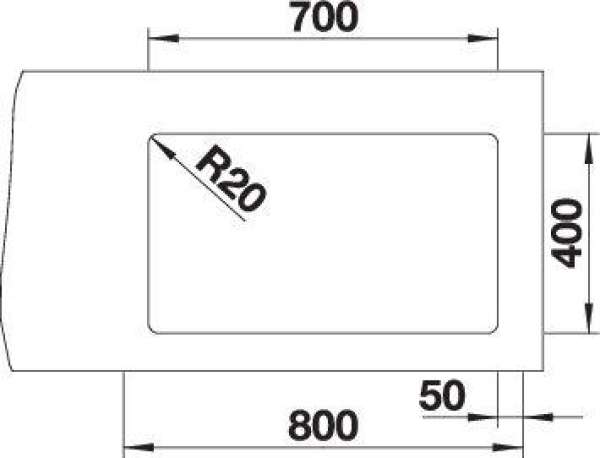 BLANCO 525167 ETAGON 700-U, SILGRANIT, anthrazit, ohne Ablauffernbedienung, mit Zubehör, keine Beckenlage, 800 mm Untermaß