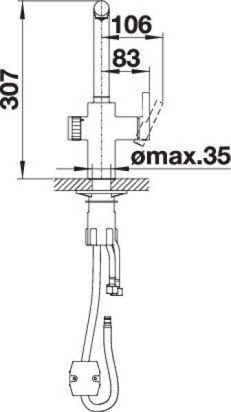 BLANCO 525210 EVOL-S VOLUME, Messing galvanisch, chrom, Hochdruck