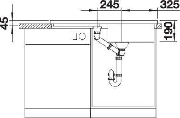 BLANCO 525351 ADON XL 6 S, SILGRANIT, cafe, mit Ablauffernbedienung, ohne Zubehör, reversibel, 600 mm Untermaß