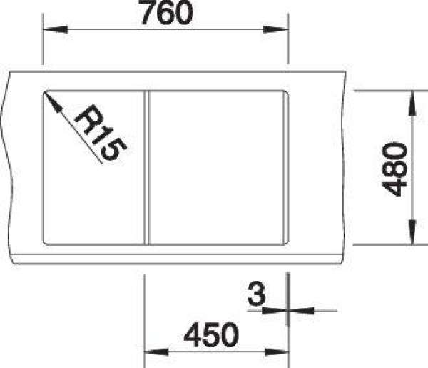 BLANCO 525914 METRA 45 S, SILGRANIT, schwarz, mit Ablauffernbedienung, reversibel, 450 mm Untermaß