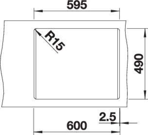 BLANCO 525954 PLEON 6, SILGRANIT, schwarz, mit Ablauffernbedienung, keine Beckenlage, 600 mm Untermaß