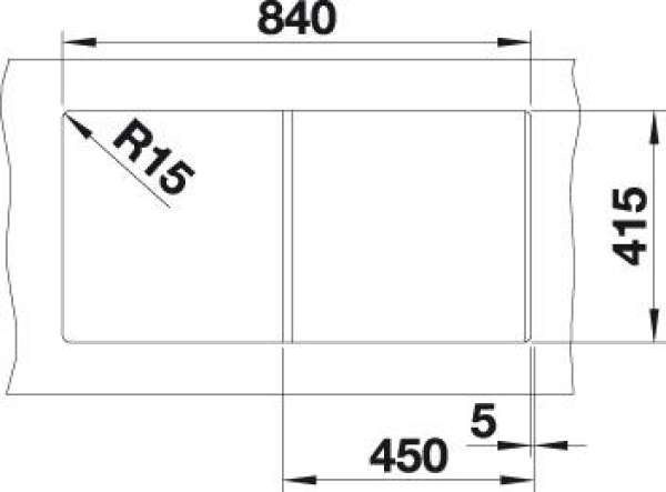 BLANCO 526081 FAVUM 45 S, SILGRANIT, schwarz, ohne Ablauffernbedienung, reversibel, 450 mm Untermaß