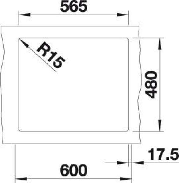BLANCO 526084 LEGRA 6, SILGRANIT, schwarz, ohne Ablauffernbedienung, keine Beckenlage, 600 mm Untermaß