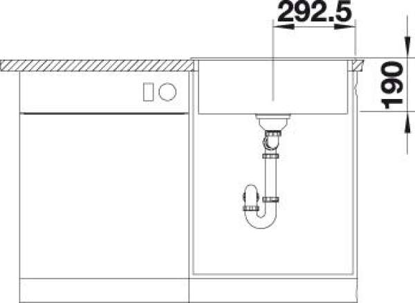 BLANCO 526084 LEGRA 6, SILGRANIT, schwarz, ohne Ablauffernbedienung, keine Beckenlage, 600 mm Untermaß