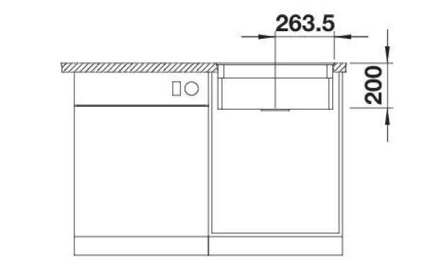 Blanco 527074 ETAGON 500-F, SILGRANIT, softweiß, ohne Ablauffernbedienung, mit Zubehör, keine Beckenlage, 600 mm Untermaß