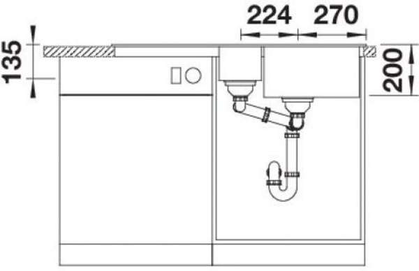 BLANCO 527606 ADIRA 6 S Einbauspüle SILGRANIT softweiß ab 60 cm