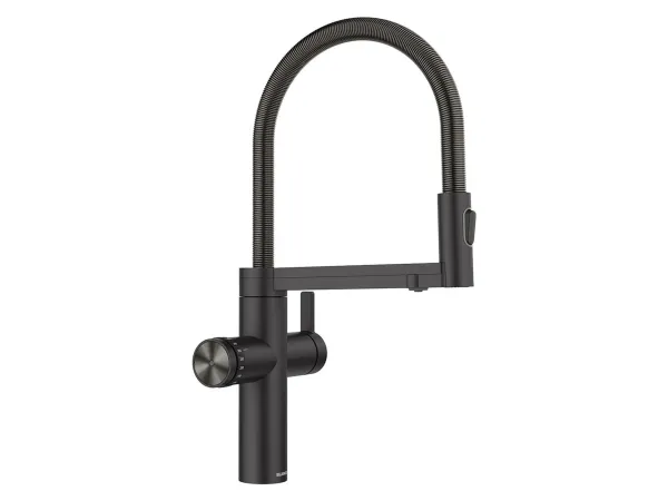 BLANCO 527657 Set Trinkwasserarmatur Choice Icona Schwarz Matt + Kühl- und Karbonisierungseinheit Choice.All