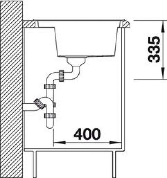 BLANCO 516560 ALAROS 6 S SILGRANIT PuraDur weiß mit Ablauffernbedienung Zubehör Becken mittig 60 cm Untermaß