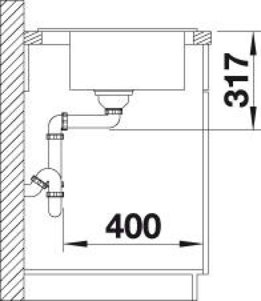 BLANCO 524156 ZENAR 45 S Keramik weiß matt mit Abl. Becken links