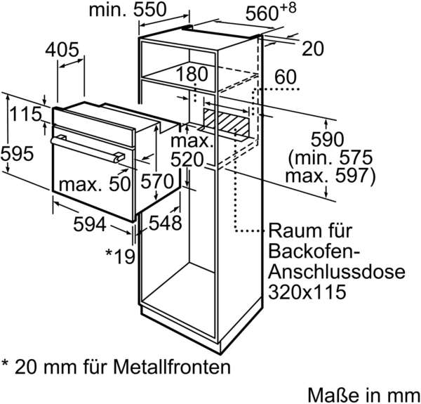 Siemens HB113FBW0 Einbau-Elektro Backofen EEK A