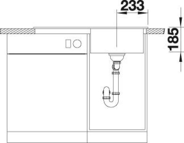 BLANCO 524156 ZENAR 45 S Keramik weiß matt mit Abl. Becken links