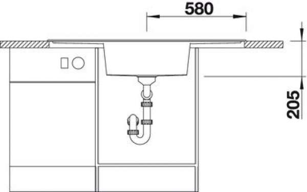 BLANCO 516560 ALAROS 6 S SILGRANIT PuraDur weiß mit Ablauffernbedienung Zubehör Becken mittig 60 cm Untermaß