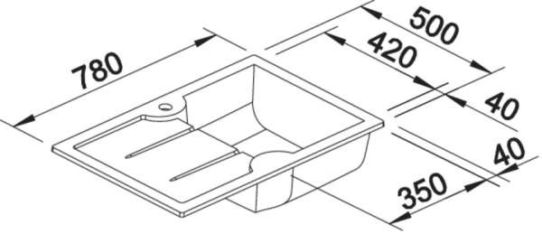 BLANCO 514495 IDESSA 45 S Keramik Alugrau ohne Ablauffernbedienung Becken links 45 cm Untermaß