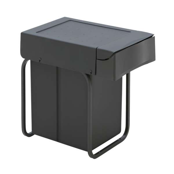 WESCO 8011621 Einbauabfallsammler 30DT mit Ablageschale, Auszugstechnik für Drehtüren, oriongrau, 21 l,