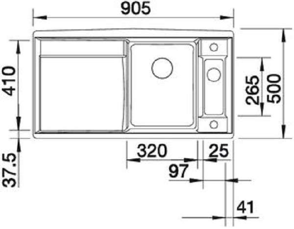BLANCO 516812 AXIA II 5 S-F PDUR2 ALU­ME­TAL­LIC