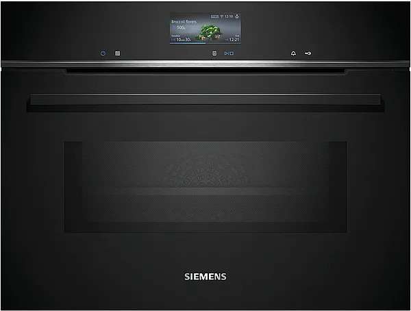 Siemens CM776G1B1 iQ700, Einbau-Kompaktbackofen mit Mikrowellenfunktion, 60 x 45 cm, schwarz
