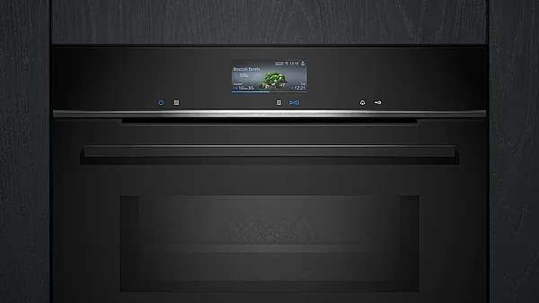 Siemens CM776G1B1 iQ700, Einbau-Kompaktbackofen mit Mikrowellenfunktion, 60 x 45 cm, schwarz