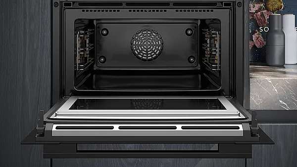 Siemens CM776G1B1 iQ700, Einbau-Kompaktbackofen mit Mikrowellenfunktion, 60 x 45 cm, schwarz