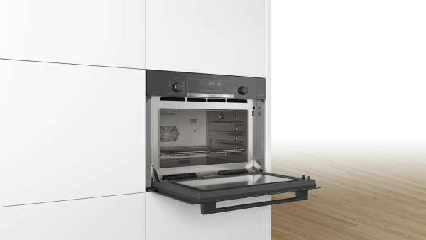 BOSCH CPA465GB0 Serie 6 Einbau-Mikrowelle mit Dampfgarfunktion 60 x 45 cm Schwarz