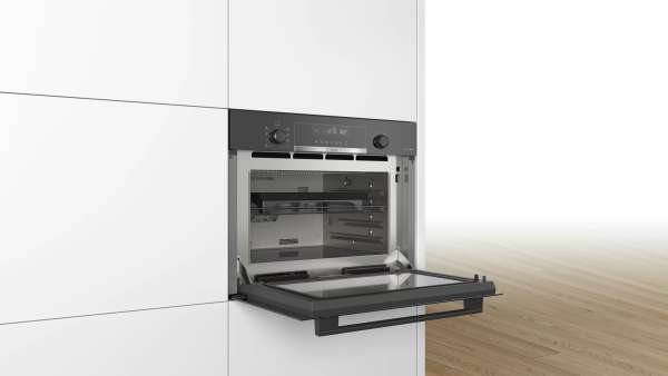 BOSCH CPA465GB0 Serie 6 Einbau-Mikrowelle mit Dampfgarfunktion 60 x 45 cm Schwarz