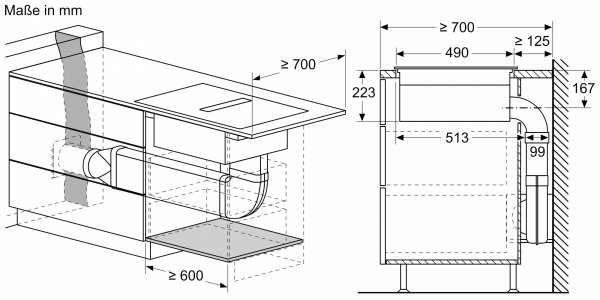 Siemens ED877FQ25E iQ500 Kochfeld mit Dunstabzug (Induktion) 80 cm Mit Rahmen aufliegend