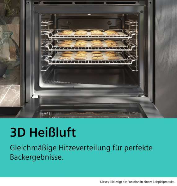 Siemens HE013FBB1 iQ100 Einbau-Herd 60 x 60 cm Schwarz, Edelstahl
