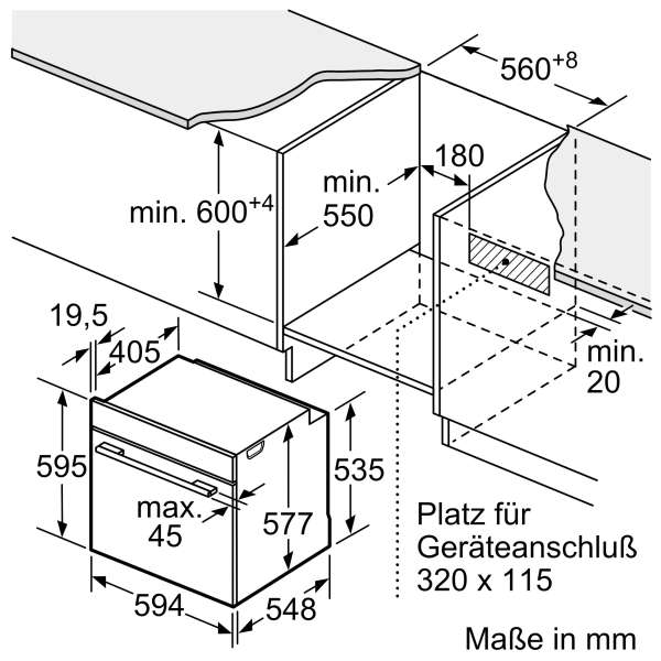 Bosch HBG672BS1 Einbaubackofen mit Pyrolyse 8 Heizarten AutoPilot10