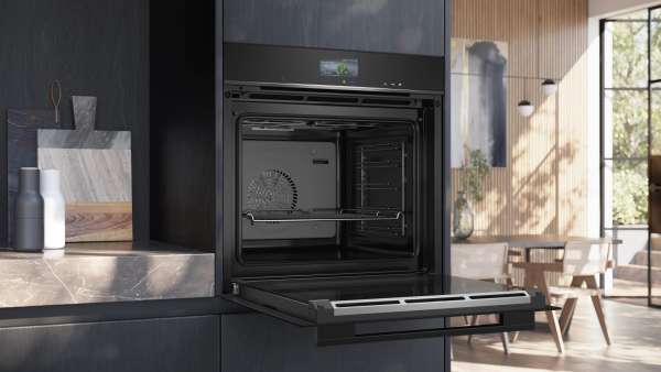 Siemens HR736G1B1 iQ700 Einbau-Backofen mit Dampfunterstützung 60 x 60 cm Schwarz, Edelstahl