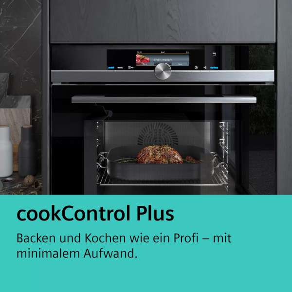 Siemens HS858GXB6 iQ700 Einbau-Dampfbackofen 60 x 60 cm Schwarz, Edelstahl