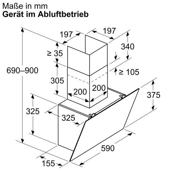 Siemens LC65KDK60 iQ100 Wandesse 60 cm Klarglas schwarz bedruckt