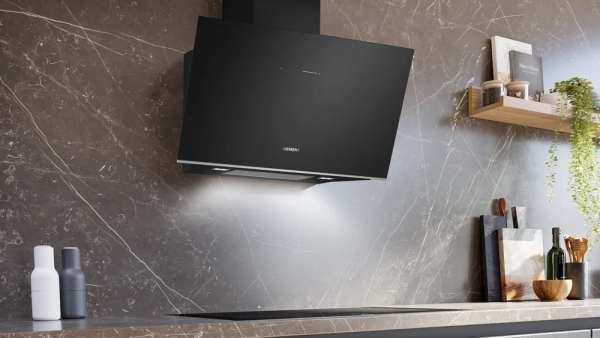 Siemens LC91KLT60 iQ700 Wandesse 90 cm Klarglas schwarz bedruckt