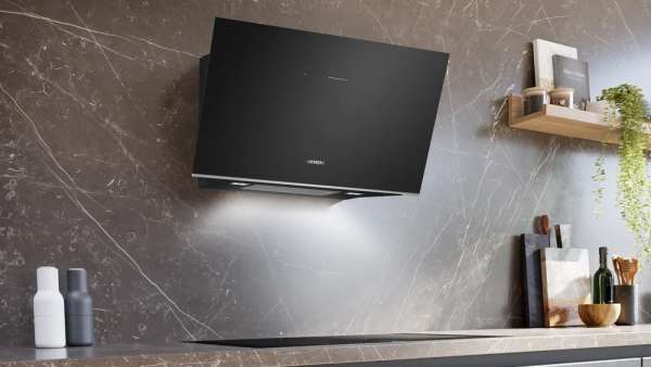 Siemens LC91KLT60 iQ700 Wandesse 90 cm Klarglas schwarz bedruckt