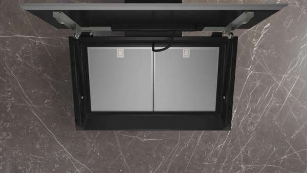 Siemens LC91KLT60 iQ700 Wandesse 90 cm Klarglas schwarz bedruckt