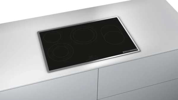 BOSCH PKH845BB1D Serie 4, Elektro-Kochfeld, 80 cm, Schwarz, Mit Rahmen aufliegend